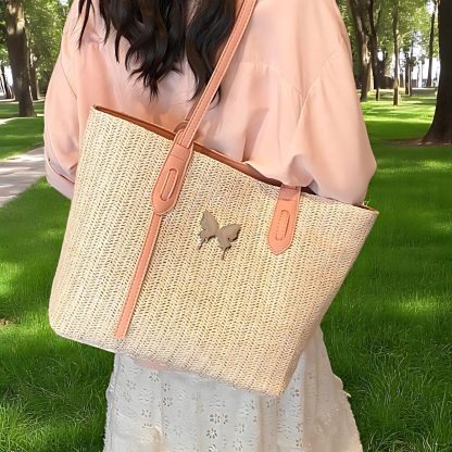 Fashionable commuter rattan tote bag - Image 5